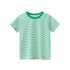 Baby Striped Pattern Casual Round Neck T Shirt Outfits-2