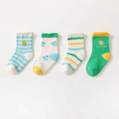 Baby Unisex 1Lot=4 Pairs Smile With House Pattern Socks-2