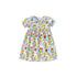 Summer Girls Short Sleeves Flowers Print Peter Pan Collar Dress-0