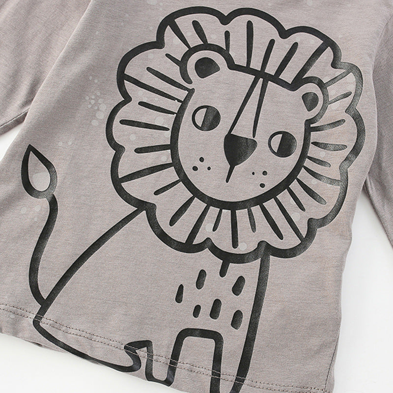 Baby Boy Lion Pattern Soft Cotton Shirt-2