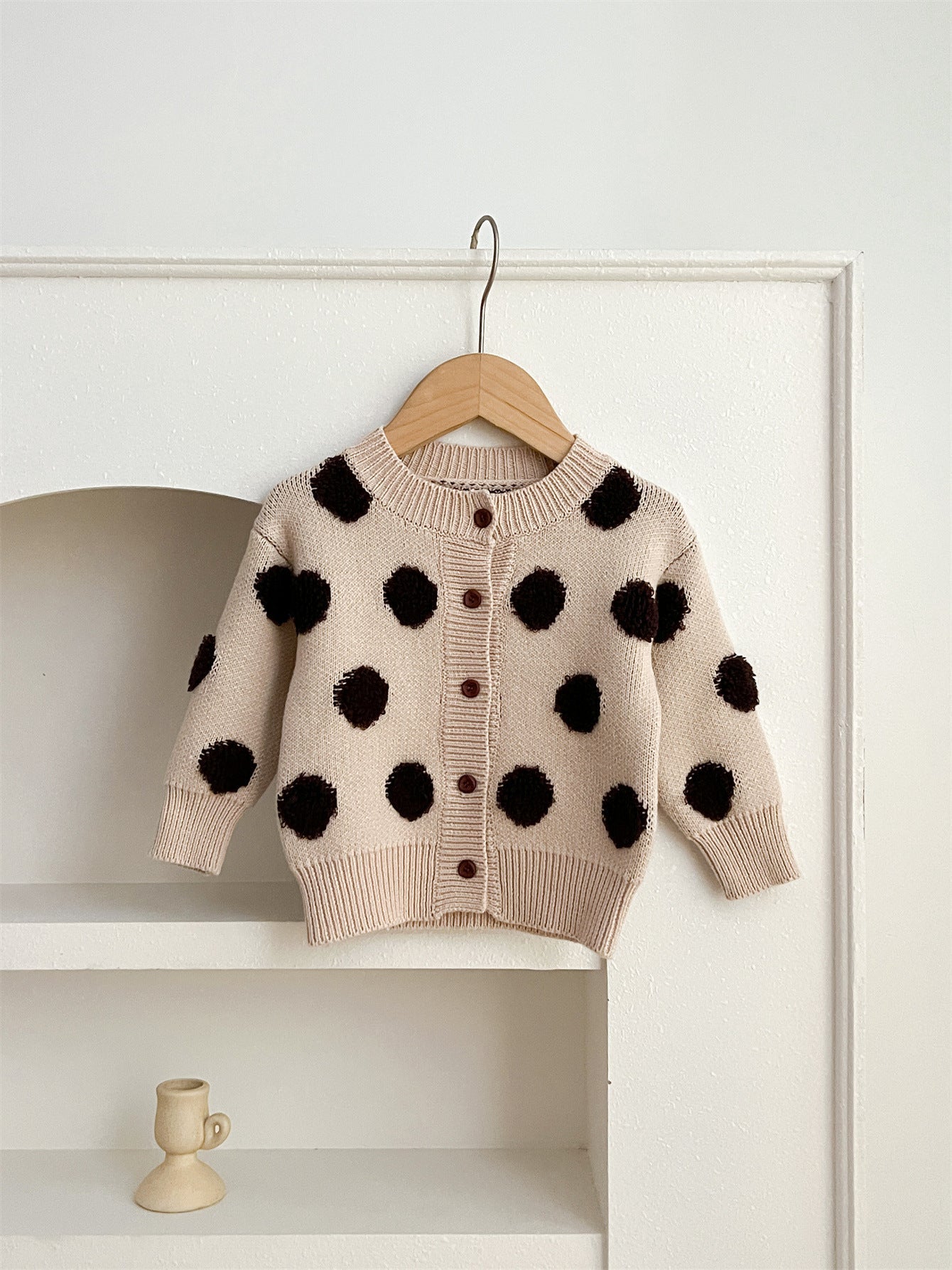 Children’s Polka Dots Knitted Cardigan For Spring – Boys And Girls Sweater-2