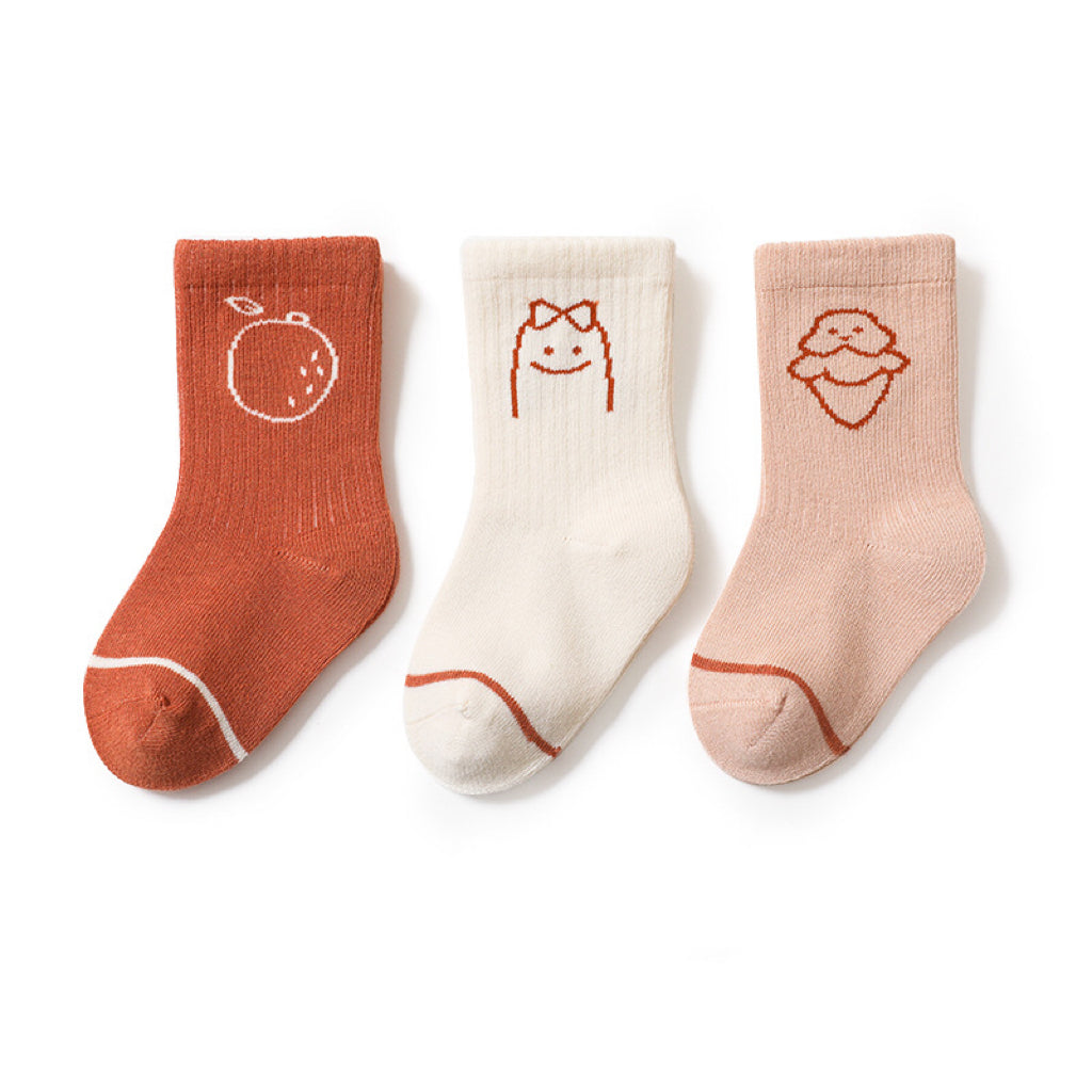 Baby Cute Print Pattern Mid-Tube Cotton Socks In Spring Autumn-1