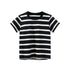 Baby Boy And Girl Striped Print Color Matching Design Short-Sleeved T-Shirt In Summer-2