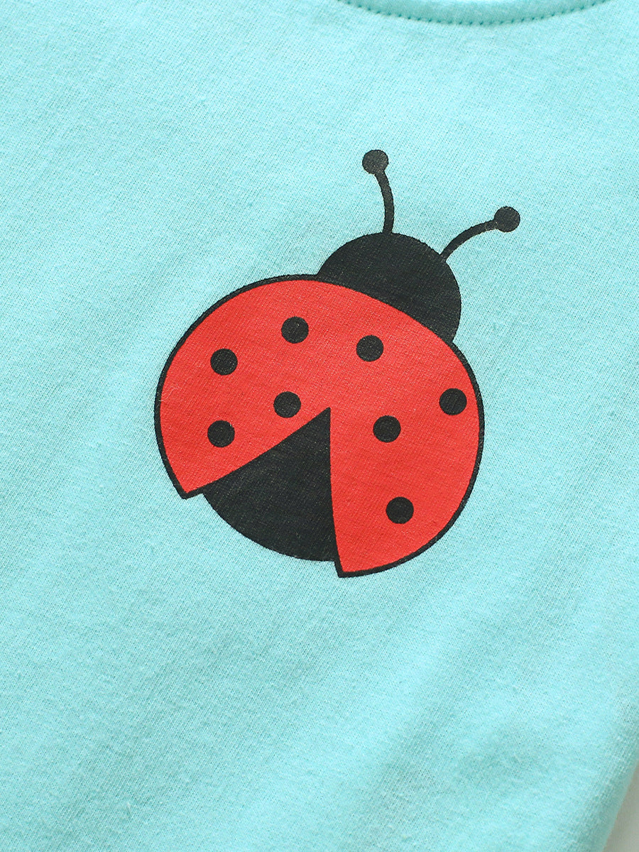 Crew Neck Ladybird Logo Ruffle Sleeveless Girls’ T-Shirt-3