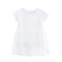 Girl Solid Mesh Pattern Short Sleeve Round Collar Dress In Summer-1