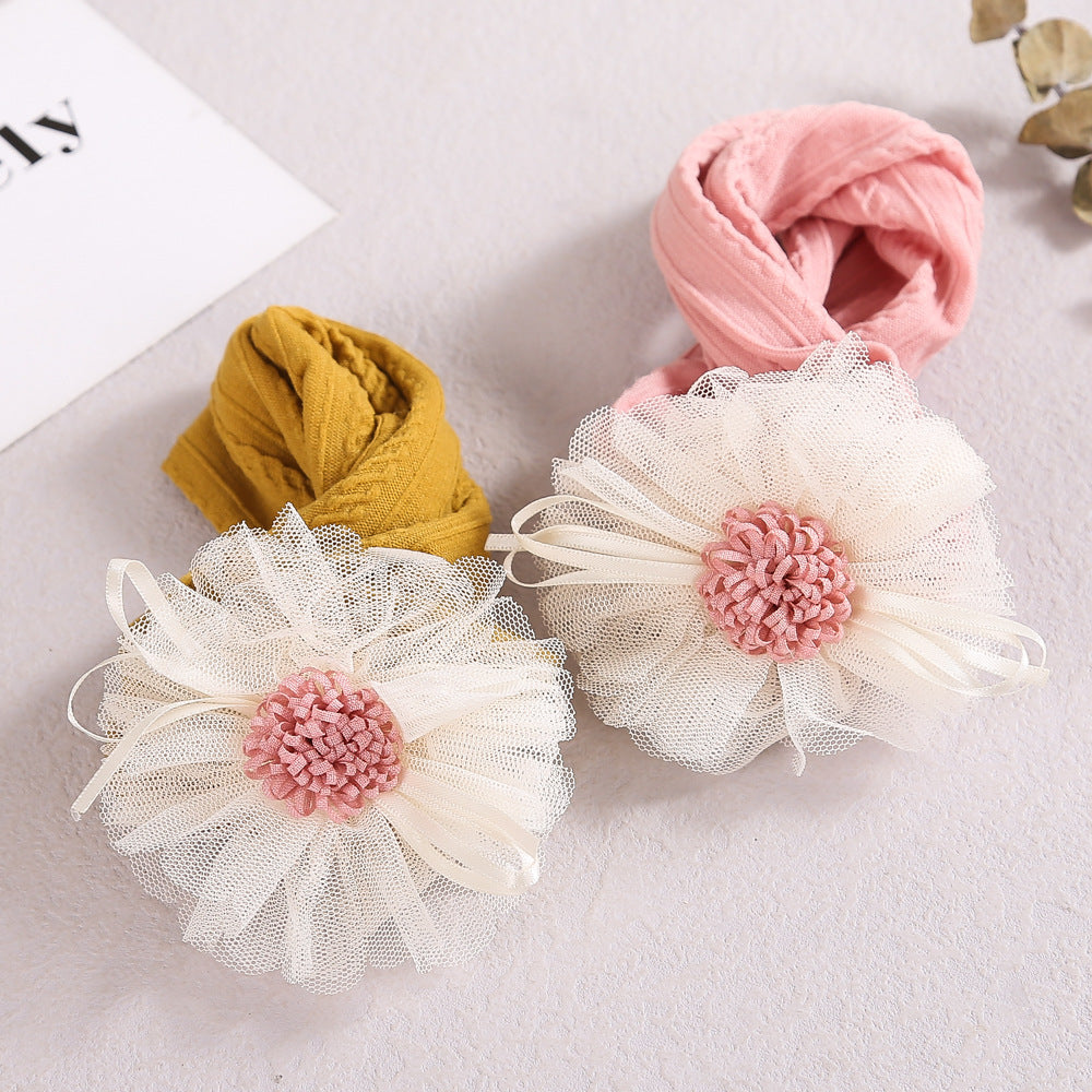 Baby Lace Floral Elastic Cotton Headband-2