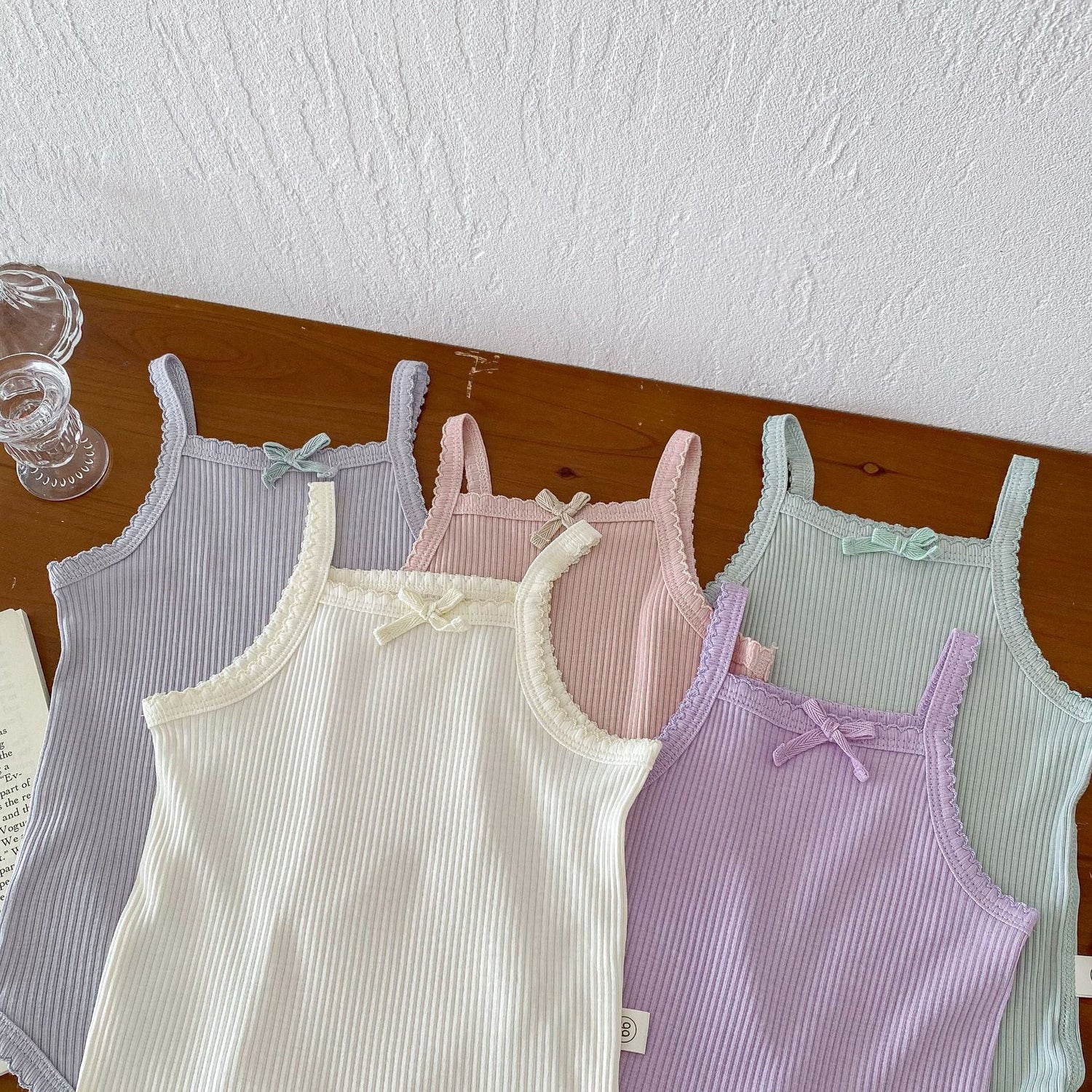 Summer Hot Selling Baby Girls Simple Thin Solid Color Soft Onesies-2