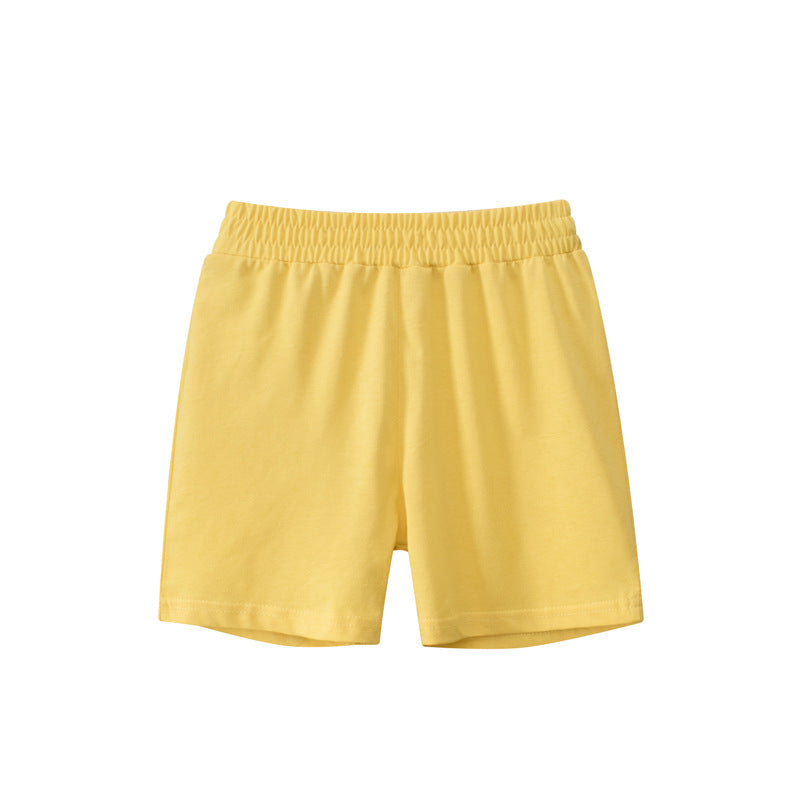 Baby Boy Solid Color Mid Pants In Summer-2