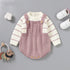 Baby Striped Pattern False Design Triangle Knit Onesies-2