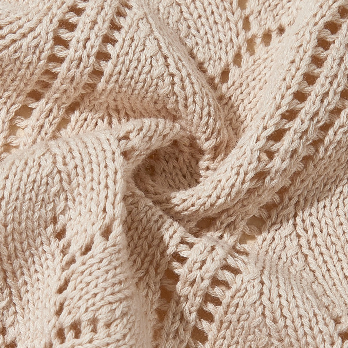 New Arrival Knitted Baby Blanket With Hollow Out Design: New Solid Color Pure Cotton Collection For All Seasons-1