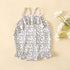 Baby Girl Floral Print Pattern Lace Design Sling Swimsuit Onesies In Summer-2