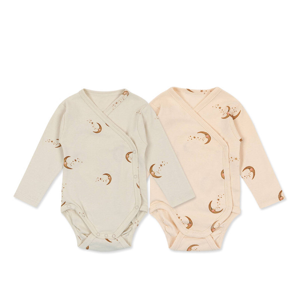 Baby Print Pattern Side Button Design Long Sleeve Comfy Onesies-2