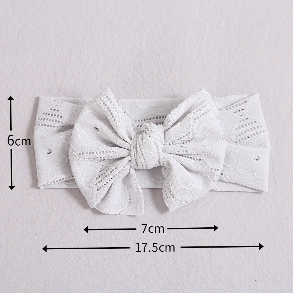 Baby Solid Color Hollow Out Thin Breathable Bow Tie Hot Sale Headband-1