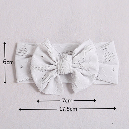 Baby Solid Color Hollow Out Thin Breathable Bow Tie Hot Sale Headband-1