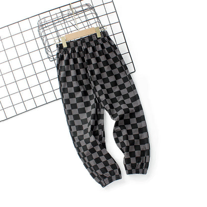 Baby Boy Checkerboard Pattern Summer Loose Pants-2