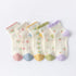 Baby Print Pattern Mesh Soft Cotton Socks 1Bag=5Pairs-1