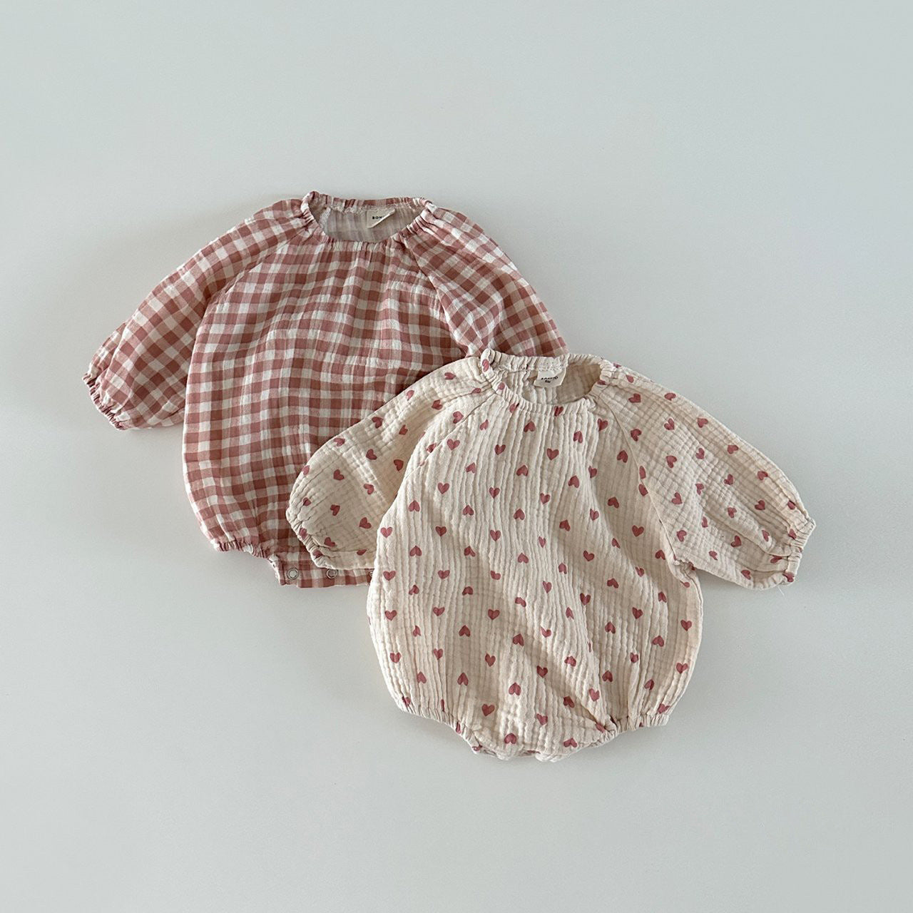 Heart &amp; Plaid Graphic New Arrive Onesies-2