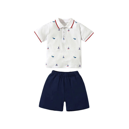 Baby And Kids Boys Polo Top And Shorts Casual Clothing Set-2