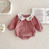 Newborn Baby Girls Peter Pan Floral Collar Long Sleeves Solid-2