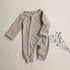 Baby Flower Pattern & Solid Color Lace Design Button Front Jumpsuit-2