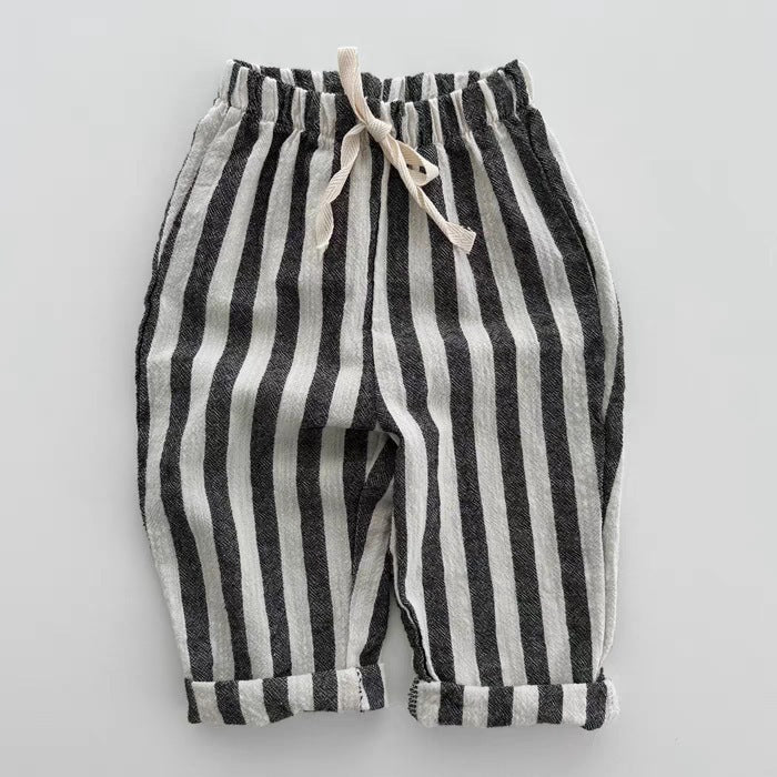 Summer Hot Selling Baby Unisex Breathable Thin Striped Loose Comfortable Pants-1