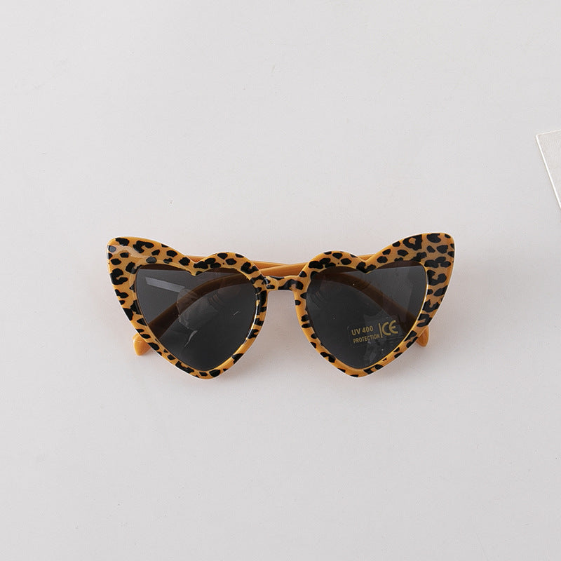 Leopard Print Pattern Heart Shape Fashion Sunglasses-2