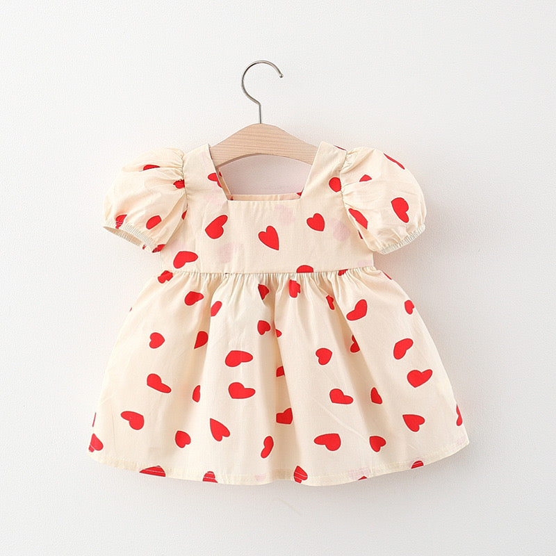 Baby Girl Polka Dot Graphic Bow Tie Princess Derss-2