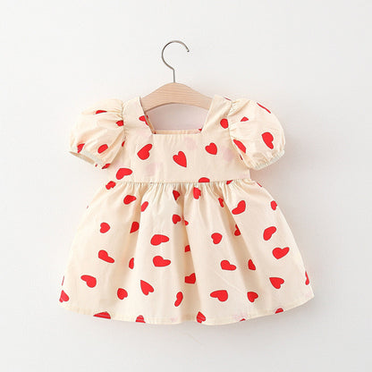 Baby Girl Polka Dot Graphic Bow Tie Princess Derss-2