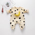 Baby 1pcs Striped & Dot Pattern Long Sleeved Romper Jumpsuit-1