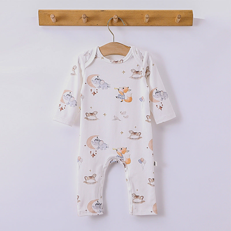 Cartoon Pattern Soft Cotton Sleeper Romper-1