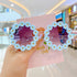 Girls Lovely Sunflower Round Frame Sunglasses-2