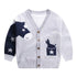 Baby Boy Cartoon Animal Embroidered Pattern Button Front V-Neck Cardigan-2