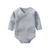 Baby Multi Color Bias Placket With Slanting Button Long Sleeve Onesies-2