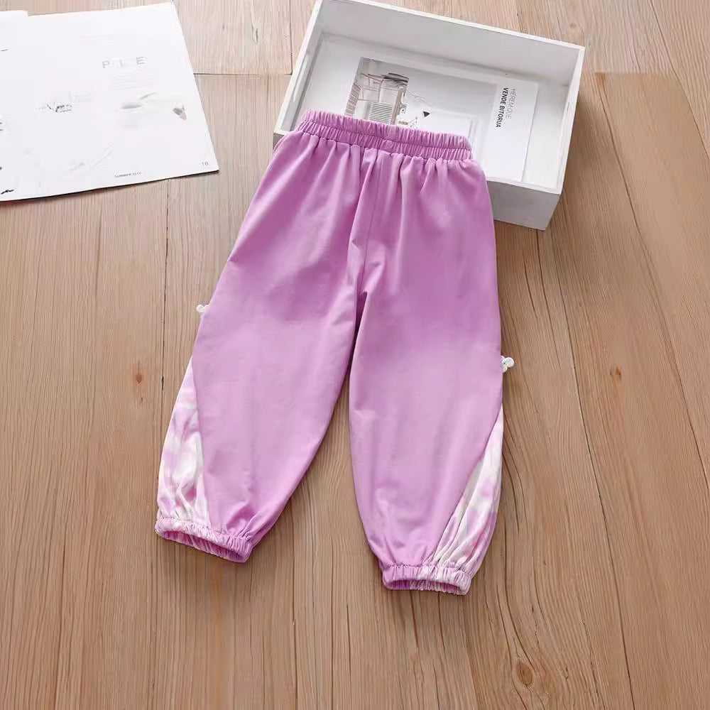 Summer Baby Kids Girls Elastic Soft Breathable Tie Dye Sportswear Pants-1