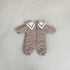 Baby 1pcs Plaid Pattern Lapel Design Quilted Warm Rompers-1