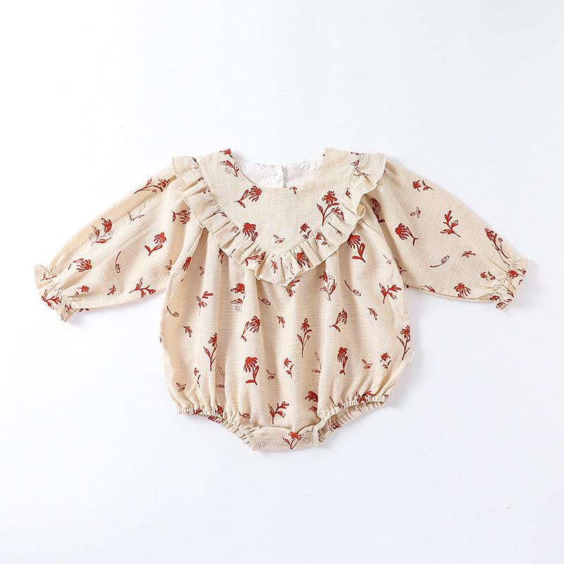 Flower Pattern Vintage Style Cute Onesies-3