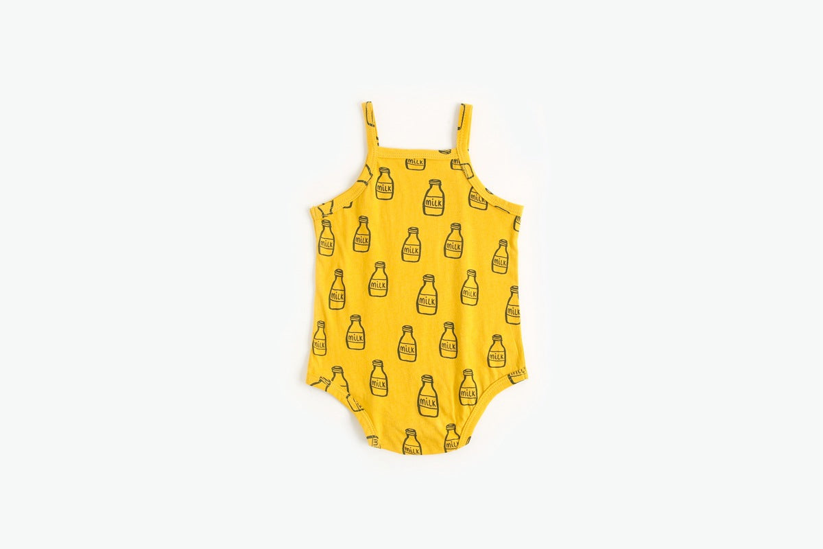 Baby Boy And Girl Cartoon Print Pattern Sleeveless Onesies In Summer-1