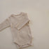 Baby Solid Color Pit Strip Fabric Long Sleeve Bodysuit-2