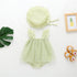 Baby Girl 1pcs Solid Color Heart Graphic Mesh Overlay Sleeveless Dress & Hat-2