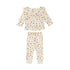 Baby Cartoon & Plaid Pattern Ruffle Neck Design Long Sleeve Sets-2