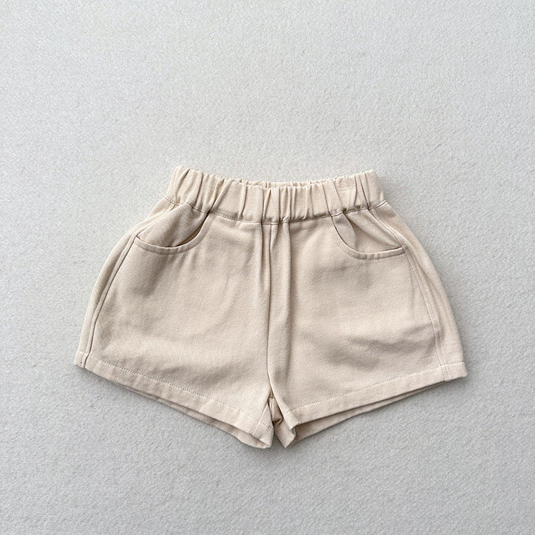 Summer New Arrival Kids Unisex Casual Thin Solid Color Basic Shorts-2