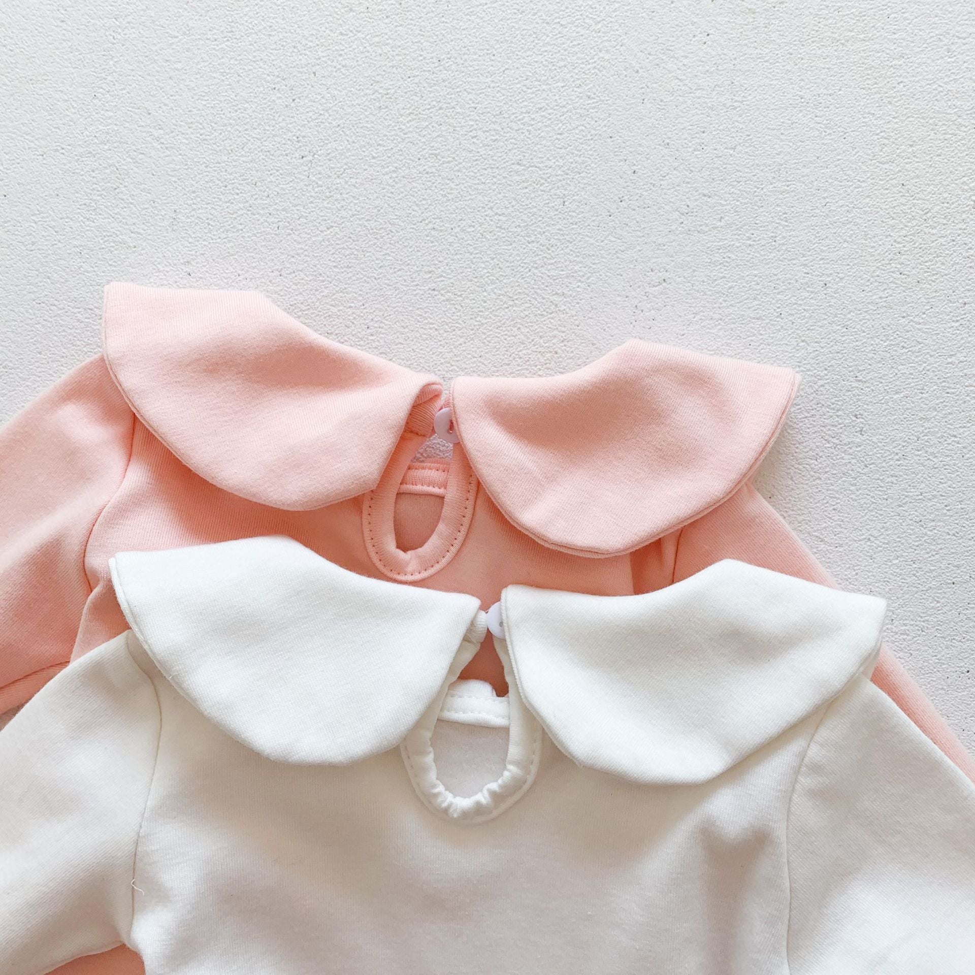 Baby Girl Solid Doll Collar Top-2