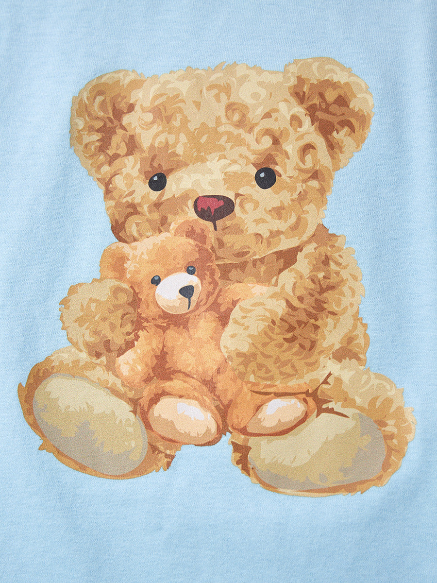 Teddy Bear Printing Boys’ T-Shirt In European And American Style For Summer-3