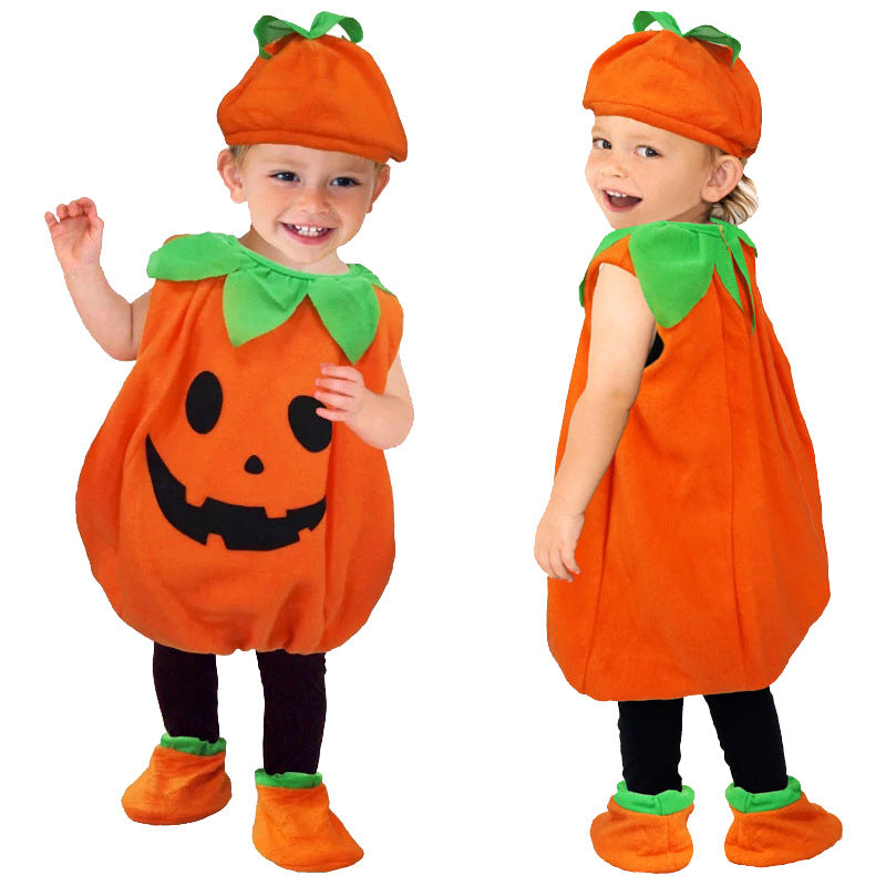 Baby Halloween Pumpkin Clothes Cosplay Costume Sets-0