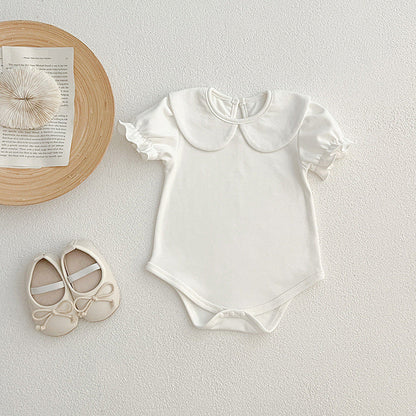 Summer Girls Solid Color High Quality Basic Onesies-3