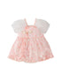 Summer New Dress Design Baby Girls Pink Flowers Pattern And Embroidery Short Sleeves Square Neck Sweet Cute Onesies-0