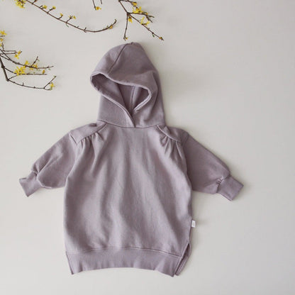 Baby Solid Color Long Sleeves Korean Style Cotton Hoodies-3