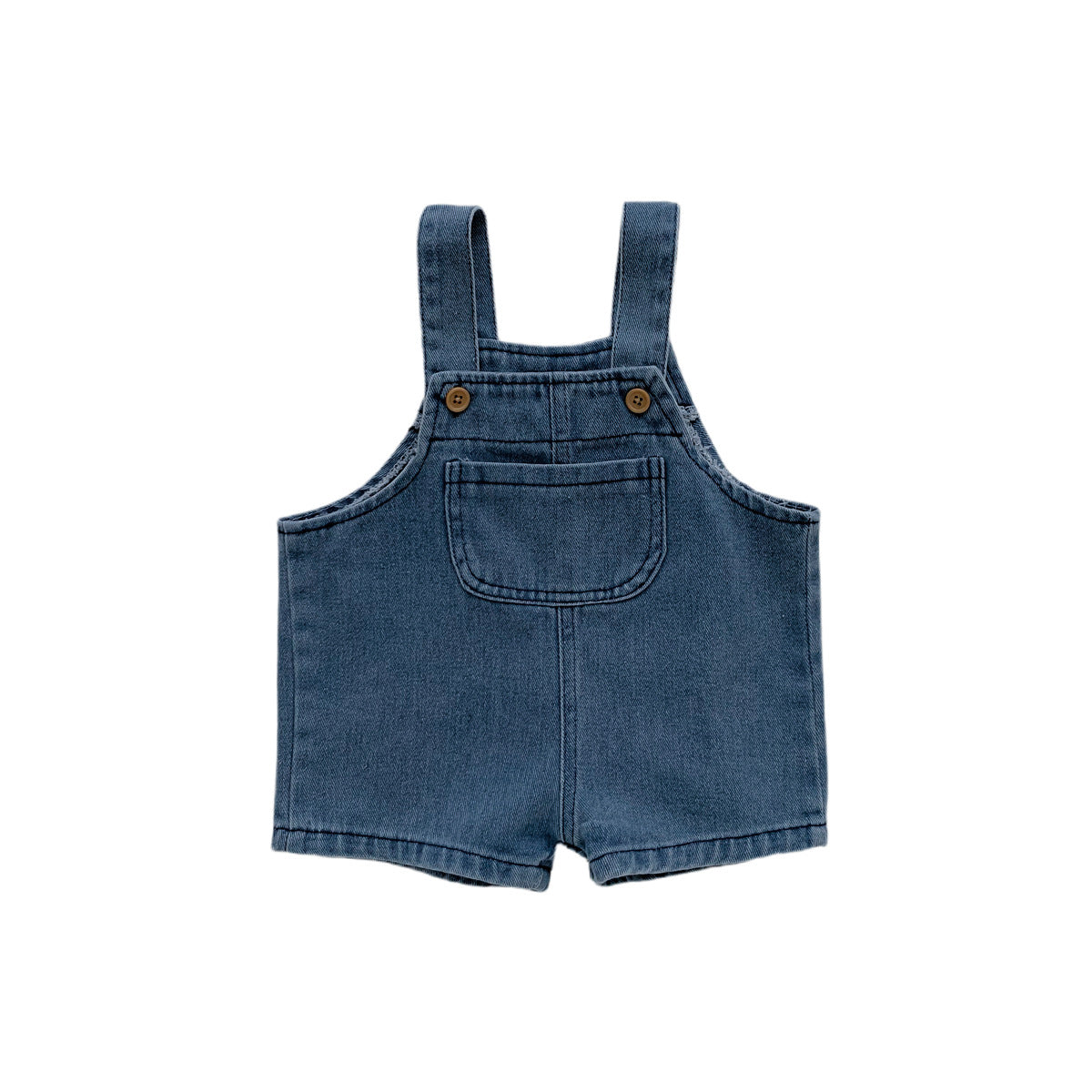 Summer Baby Kids Unisex Letter Print T-Shirt And Denim Overalls Clothing Set-3