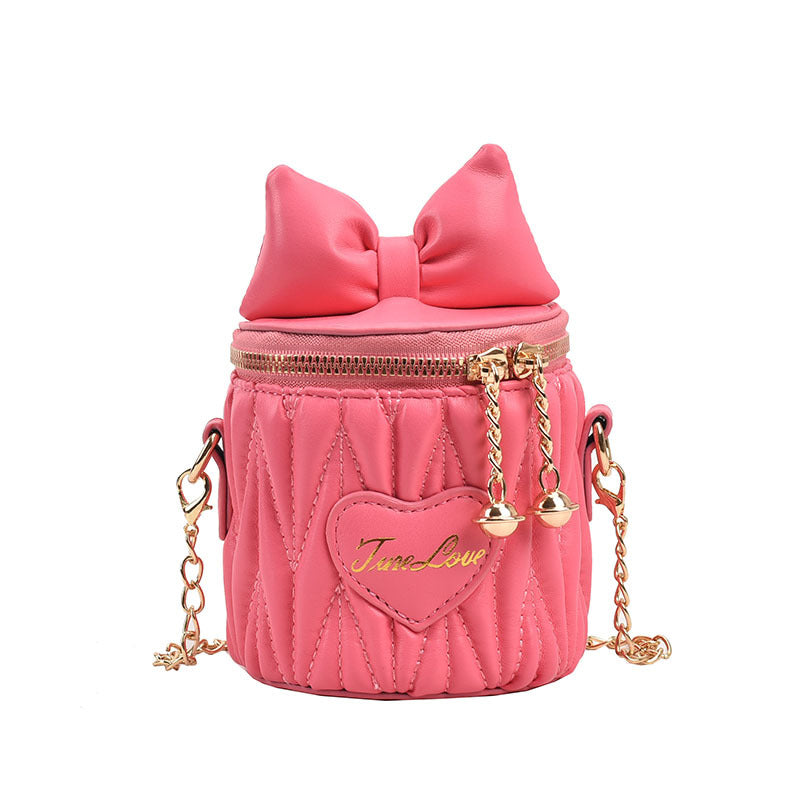 Stylish Pleated Carry-On Girls’ Portable Zipper Princess Crossbody Barrel Bag-4