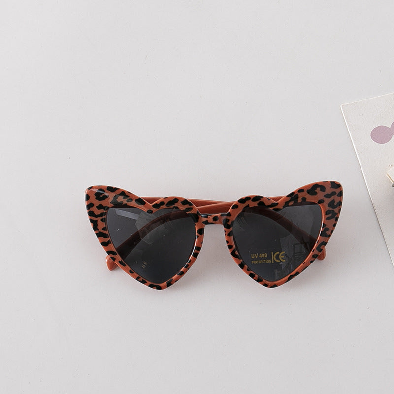 Leopard Print Pattern Heart Shape Fashion Sunglasses-3